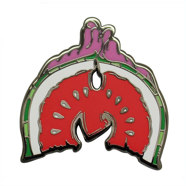 Spilla in smalto duro personalizzato in metallo con frutti di anguria